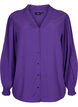 Long-sleeved shirt blouse in viscose, Heliotrope, Packshot image number 0