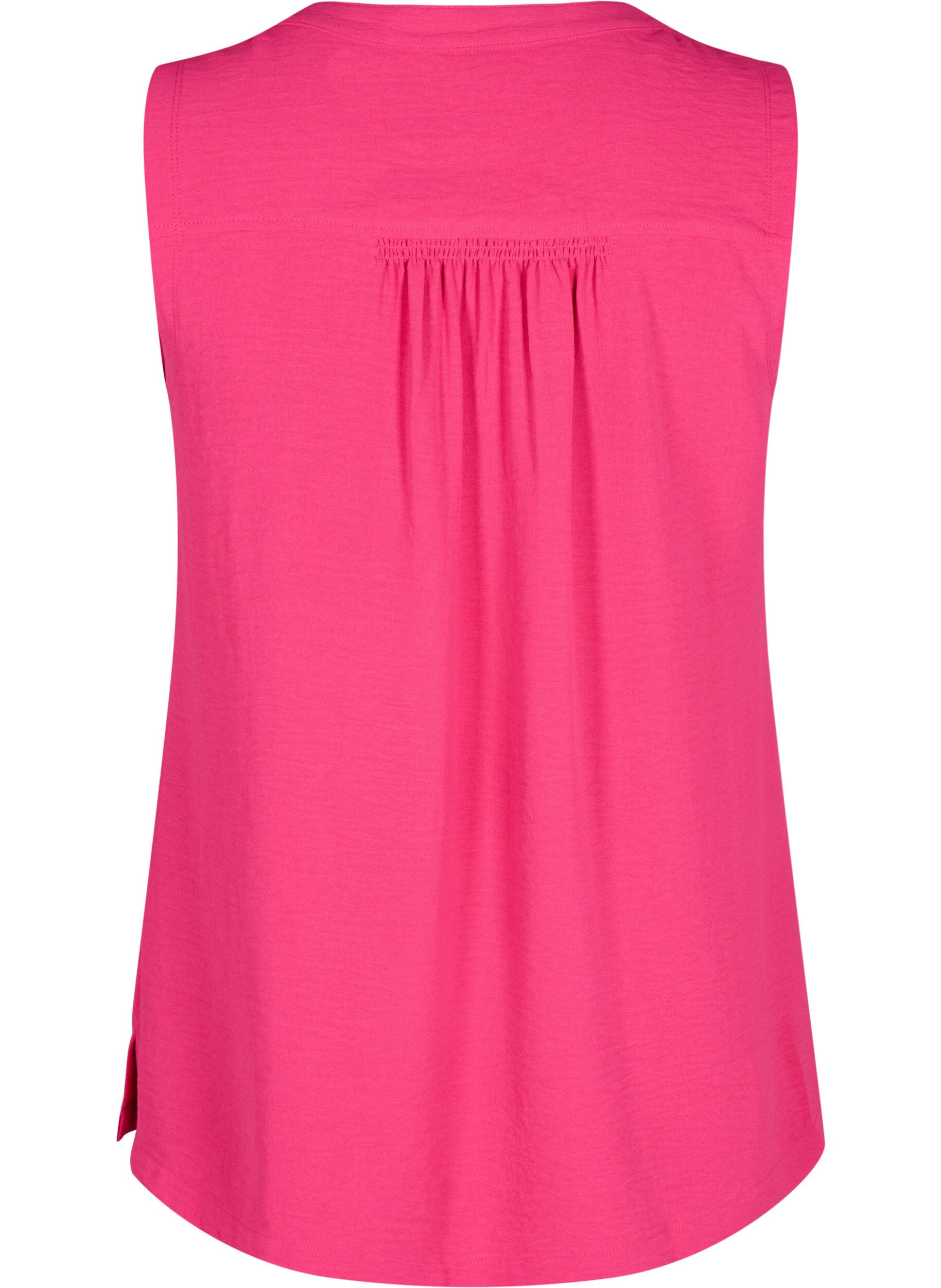 Zizzifashion Sleeveless top with wrinkle details, Pink, Packshot image number 1