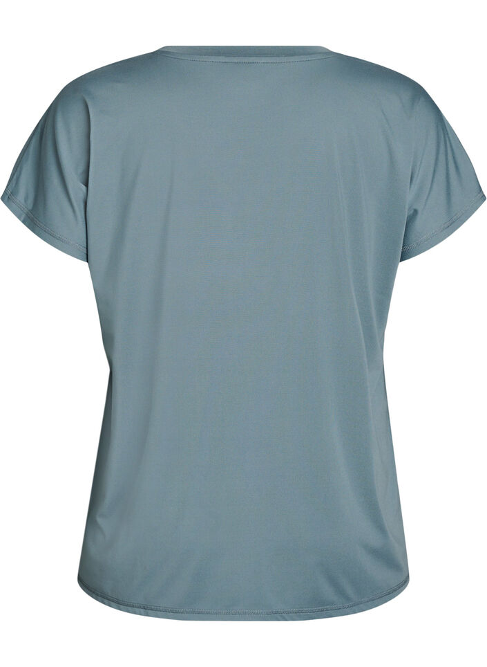 Loose training t-shirt with v-neck, Grey, Packshot image number 1