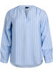 FLASH - Striped shirt blouse with V-neck, Light Blue, Packshot image number 0