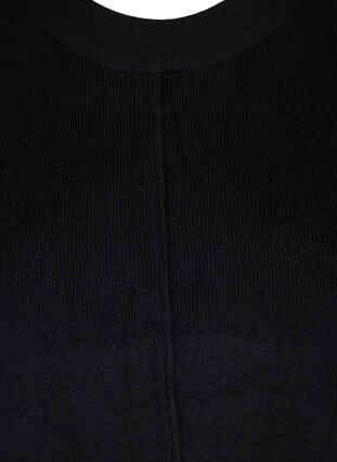 Long knitted vest with high slit, Black, Packshot image number 2