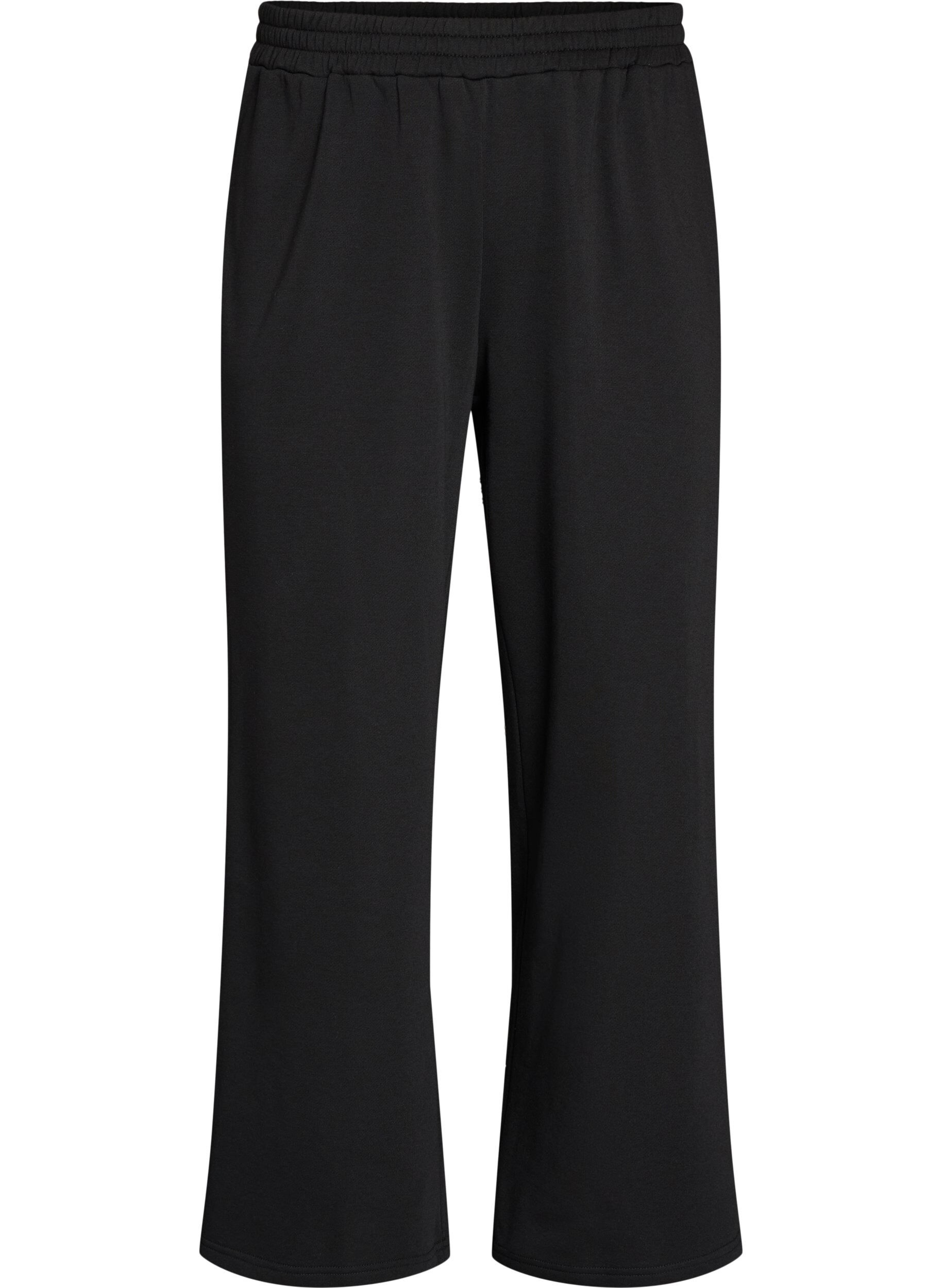 ZizzifashionHigh-waisted sweatpants with wide legs, Black, Packshot image number 0