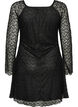 Lace dress with trumpet sleeves and an A-line shape, Black, Packshot image number 1