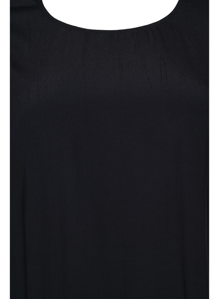 Solid-coloured viscose blouse with a balloon effect, Black, Packshot image number 2