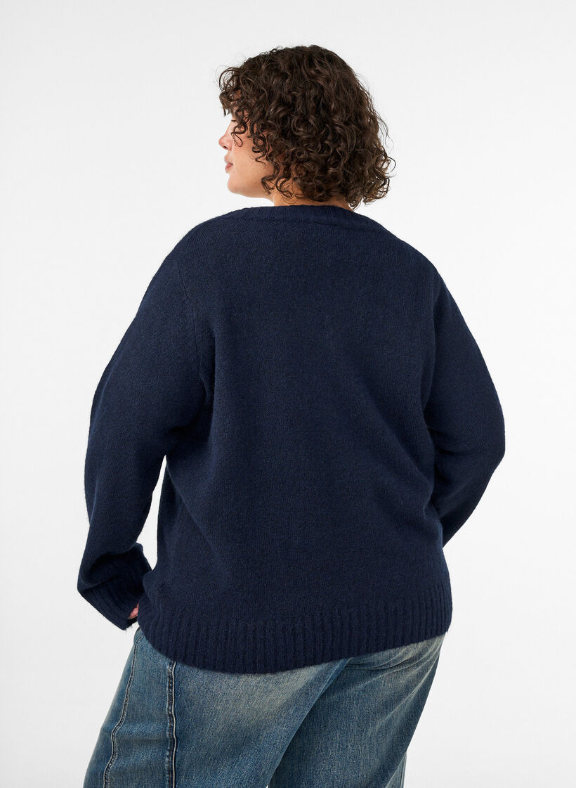 V-neck jumper, Blue, Model image number 2