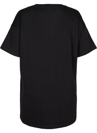 Long, short-sleeved T-shirt in cotton, Black, Packshot image number 1