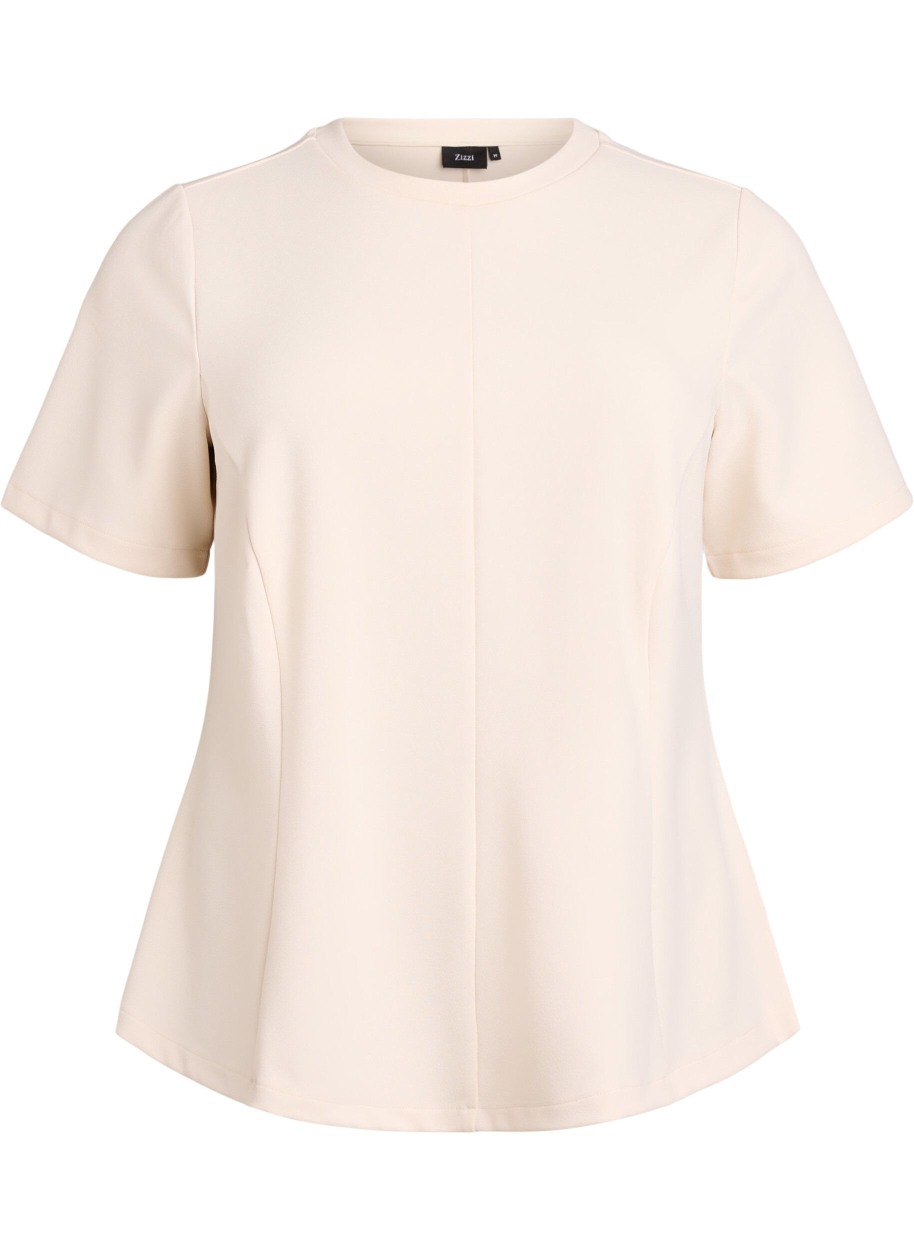 Short-sleeved blouse with shaping darts