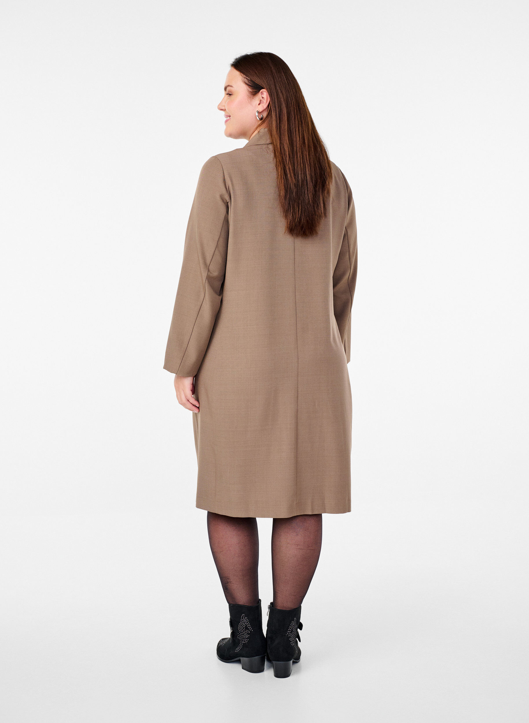 Zizzifashion Double-breasted blazer dress, Walnut, Model image number 1