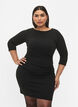 Dress with draping and 3/4 sleeves, Black, Model image number 3
