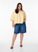 Loose blouse with collar and 1/2 sleeves, Yellow, Model image number 1