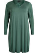 Long-sleeved nightgown with lace insert and V-neck, Green, Packshot image number 0
