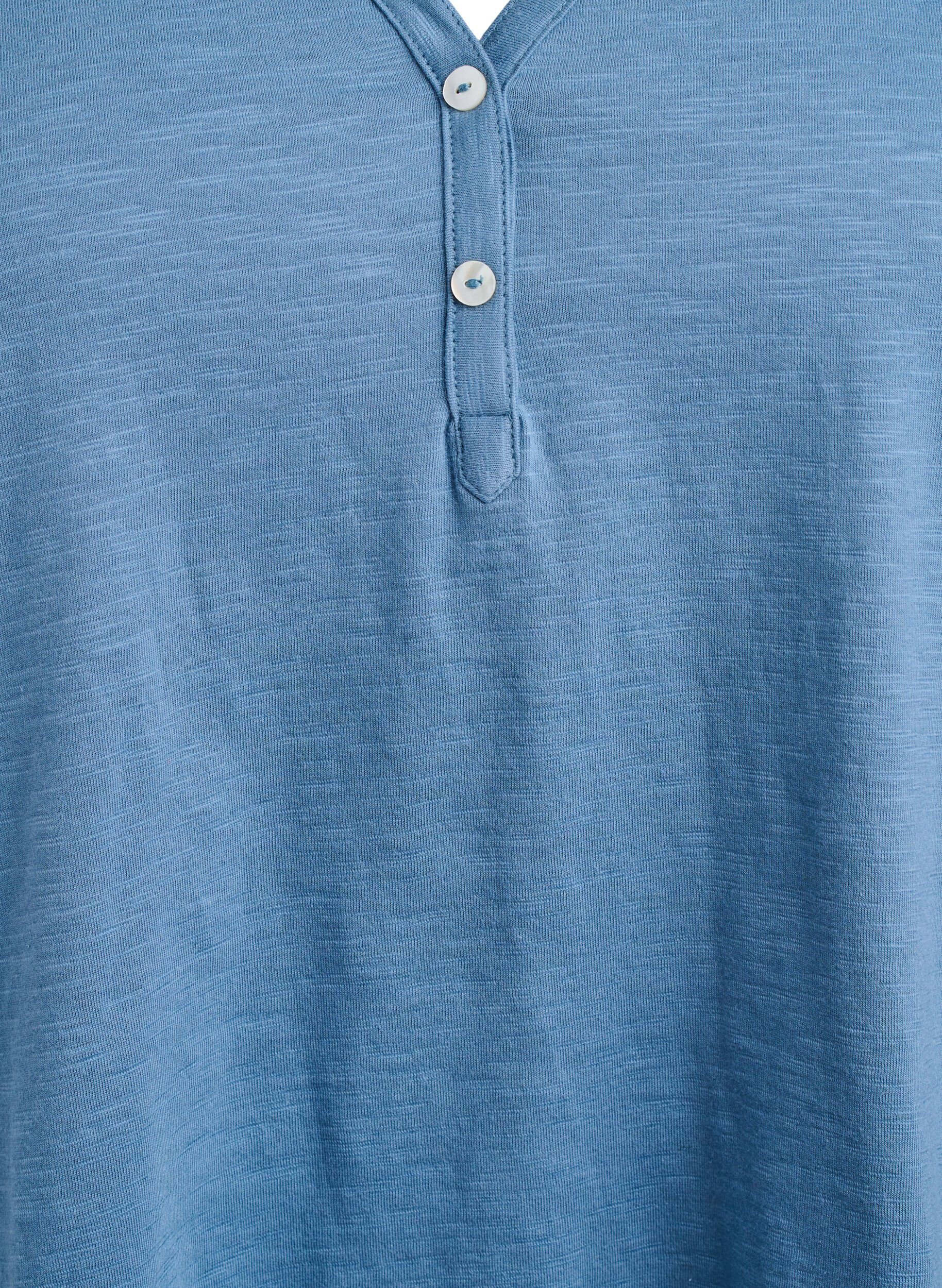 Zizzifashion FLASH - T-shirt with button detail, Blue, Packshot image number 2