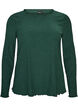 Textured blouse with wavy edges, Green, Packshot image number 0
