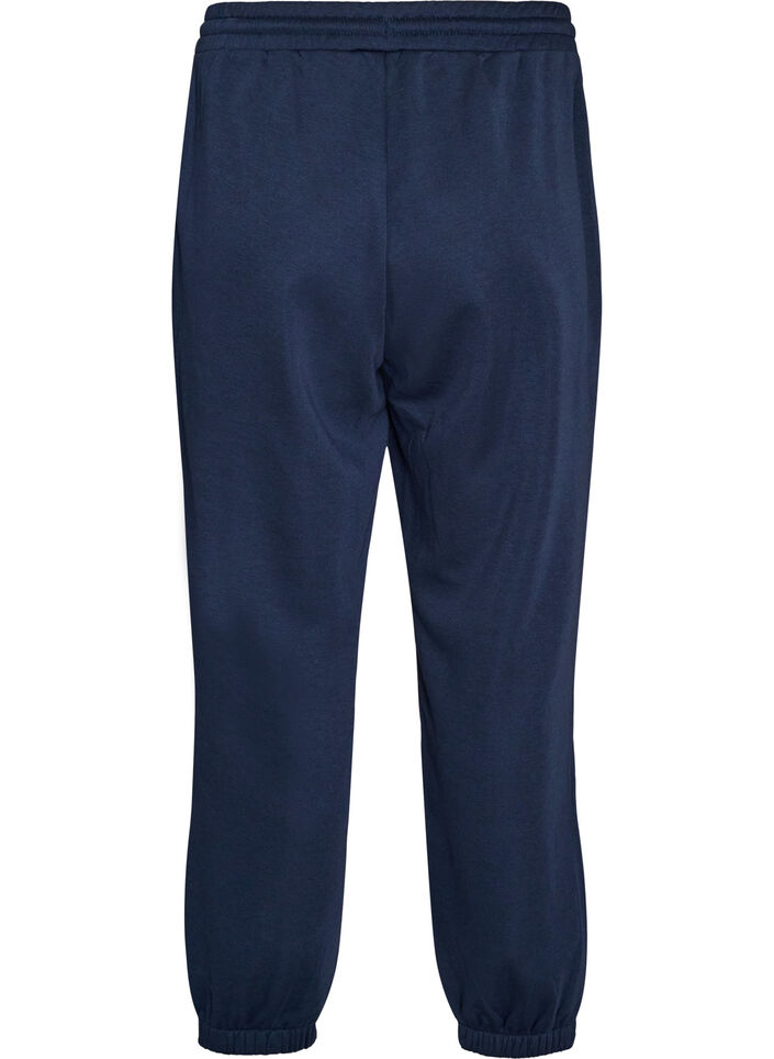 High-waisted sweatpants with drawstring, Blue, Packshot image number 1