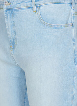 Cropped mom fit Mille jeans with embroidery, Light blue denim, Packshot image number 2