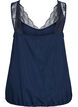 Top with lace and an elasticated hem , Navy Blazer, Packshot image number 1