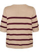 Striped knit top with short sleeves, Beige, Packshot image number 1
