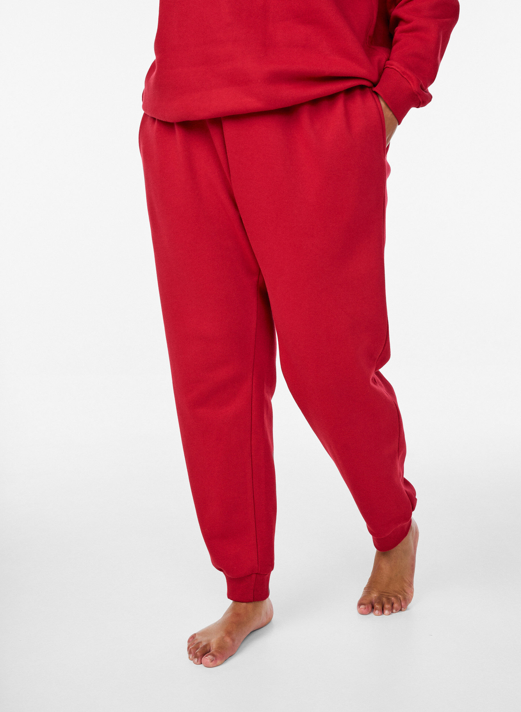 Zizzifashion High-waisted joggers, Red, Model image number 2