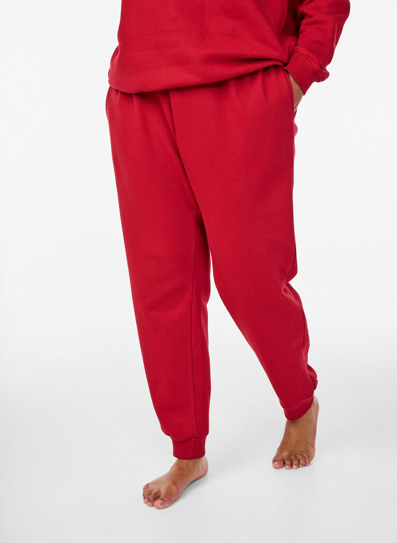 High-waisted joggers, Red, Model image number 2