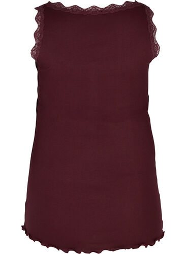 Ribbed tank top with lace and buttons, Port Royal, Packshot image number 1