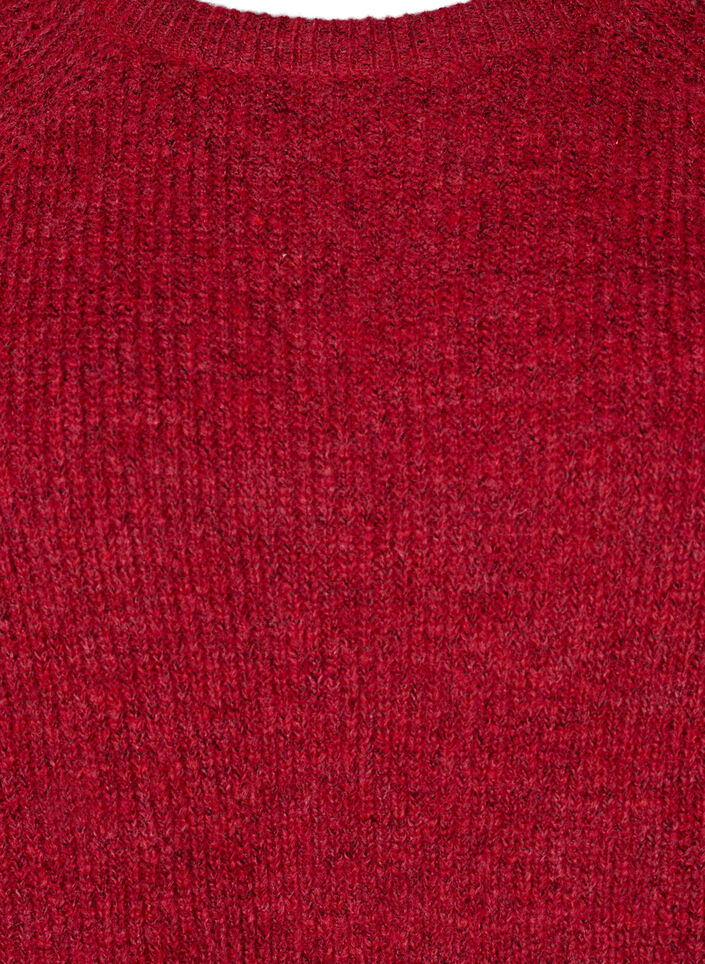 Ribbed jumper with 3/4 sleeves, Red, Packshot image number 2