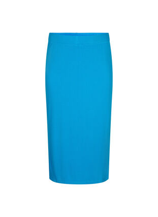 Tight-fitting viscose midi skirt, Ibiza Blue, Packshot image number 0