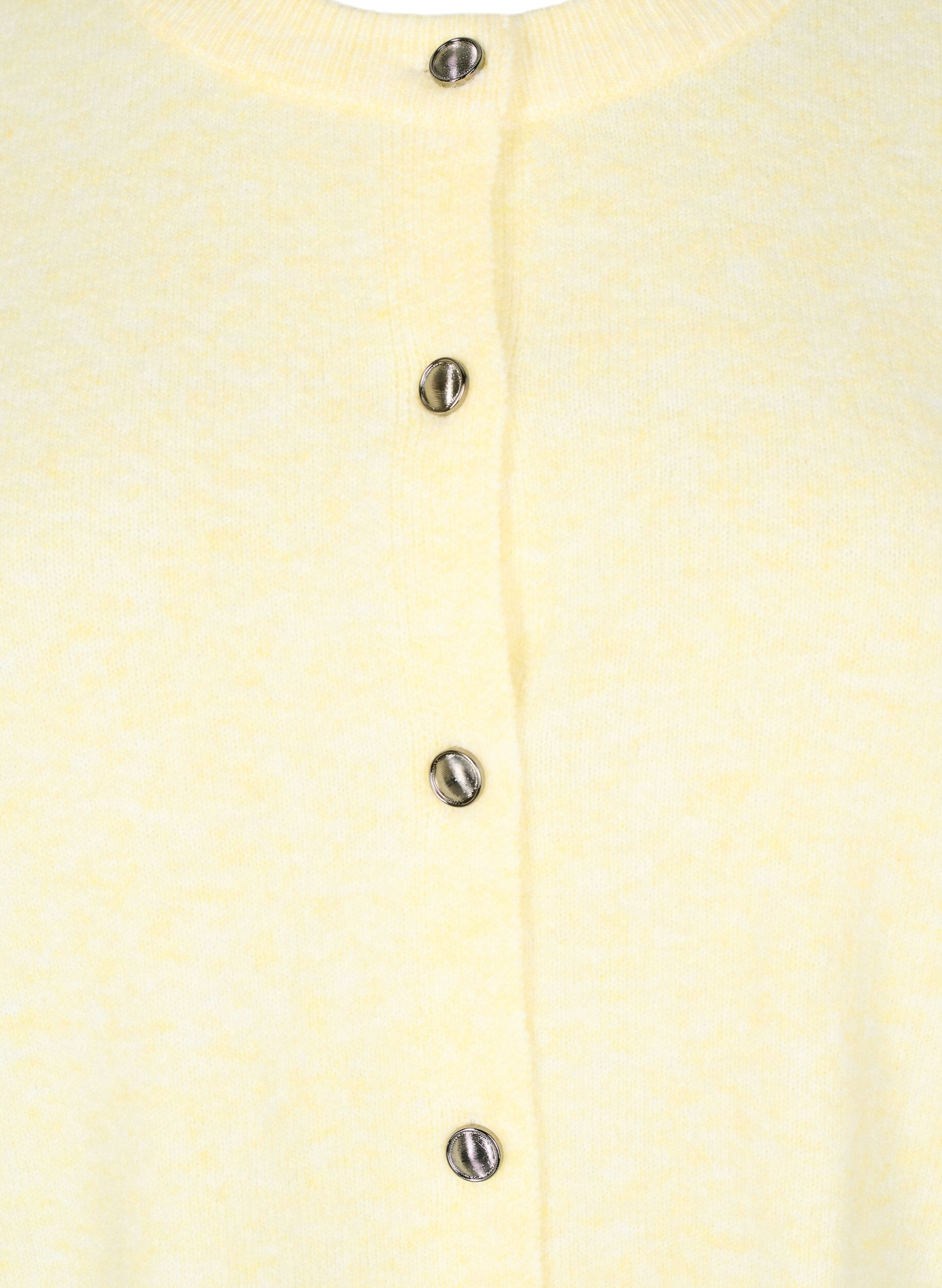 Zizzifashion Knitwear cardigan with short sleeves, Yellow, Packshot image number 2