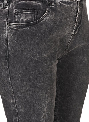 Cropped mom jeans with a high waist, Black acid washed, Packshot image number 2