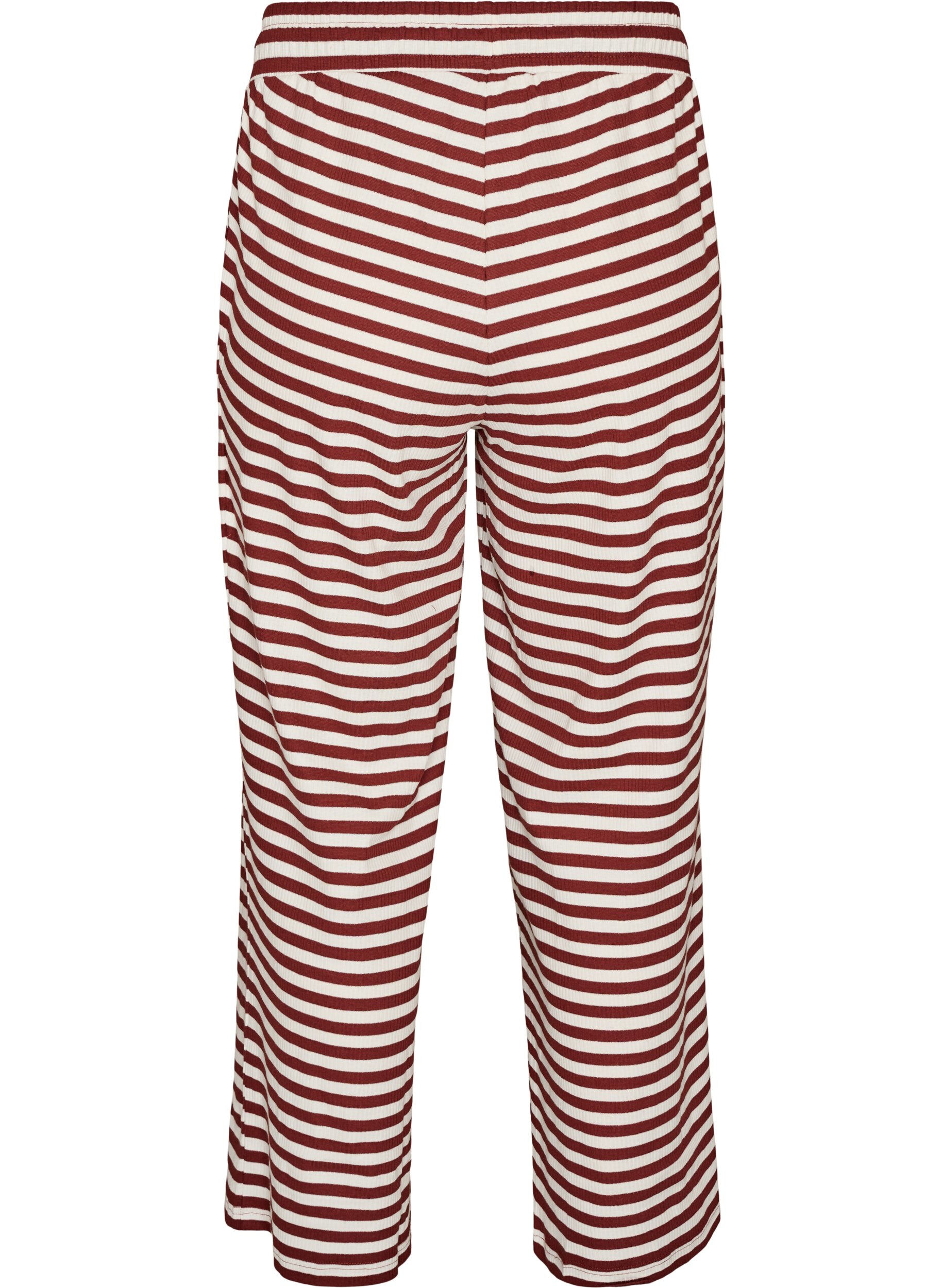ZizzifashionStriped pyjama bottoms with a high waist and wide legs, Red, Packshot image number 1