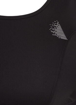 Solid colour cross back sports bra, Black, Packshot image number 2