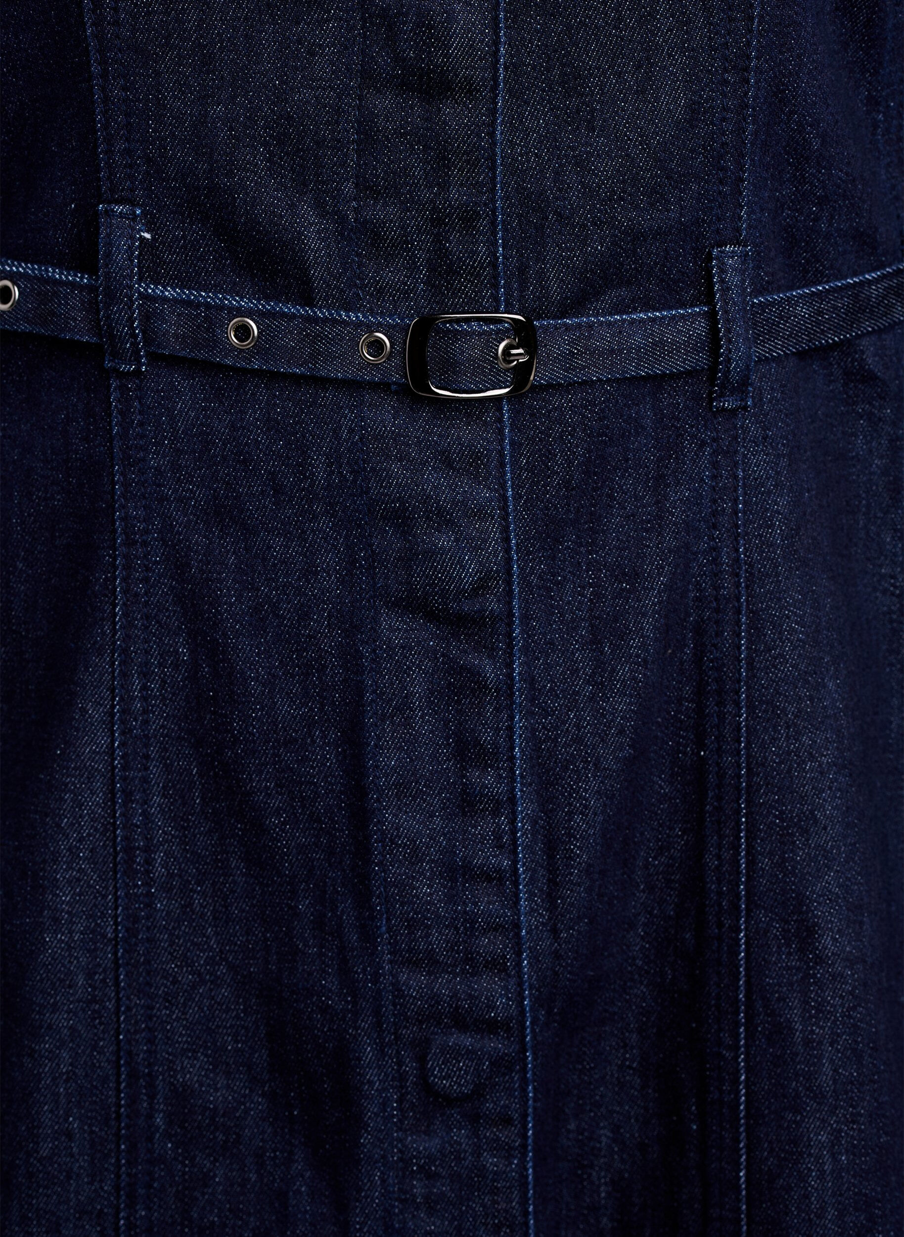 ZizzifashionDenim dress with belt and 3/4-sleeves, Blue, Packshot image number 3