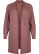 FLASH - Ribbed cardigan with slits, Rose Brown Melange, Packshot image number 0
