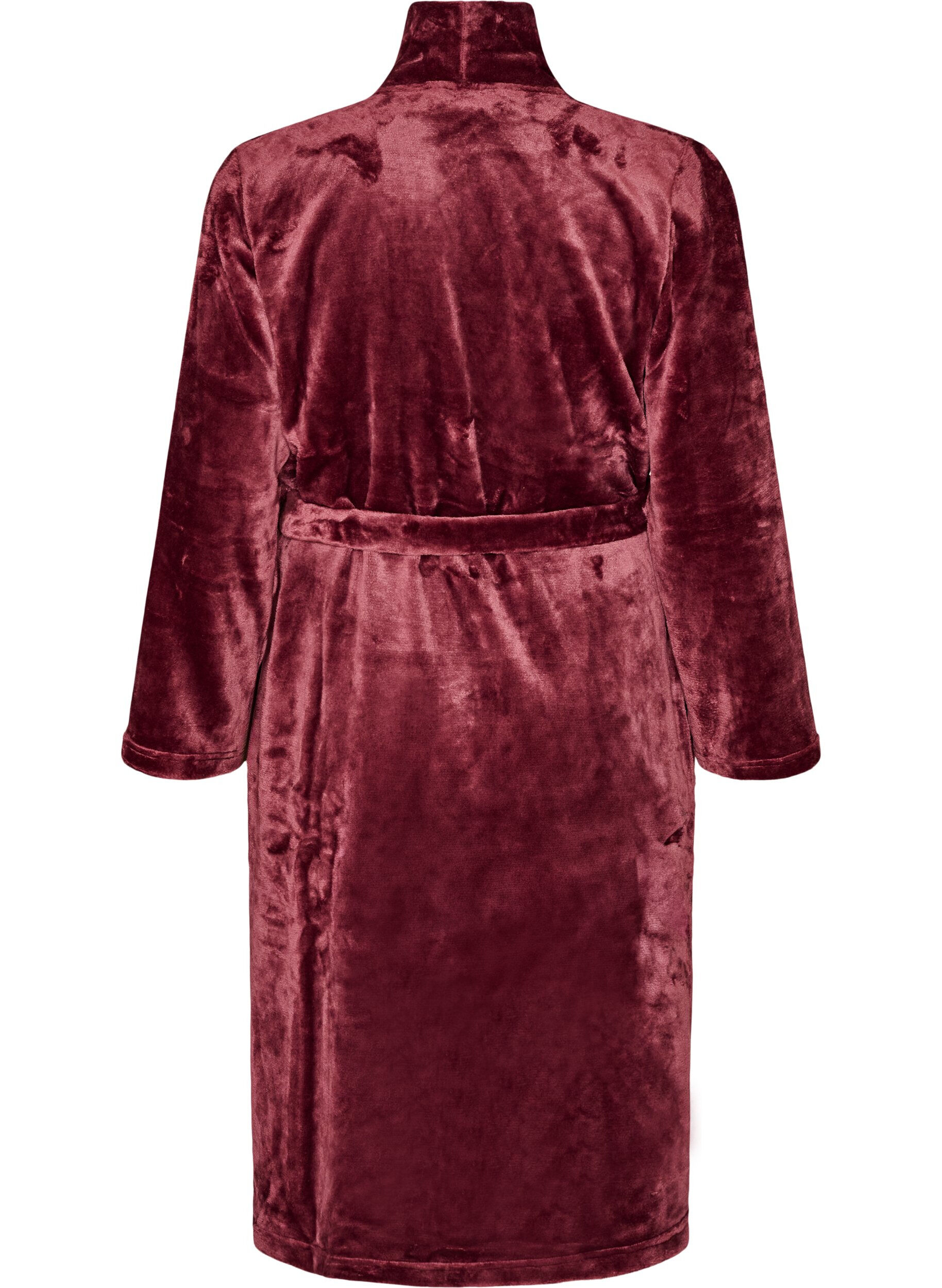 ZizzifashionRobe in soft velour with pockets, Red, Packshot image number 1