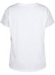 Cotton t-shirt with short lace sleeves, White, Packshot image number 1