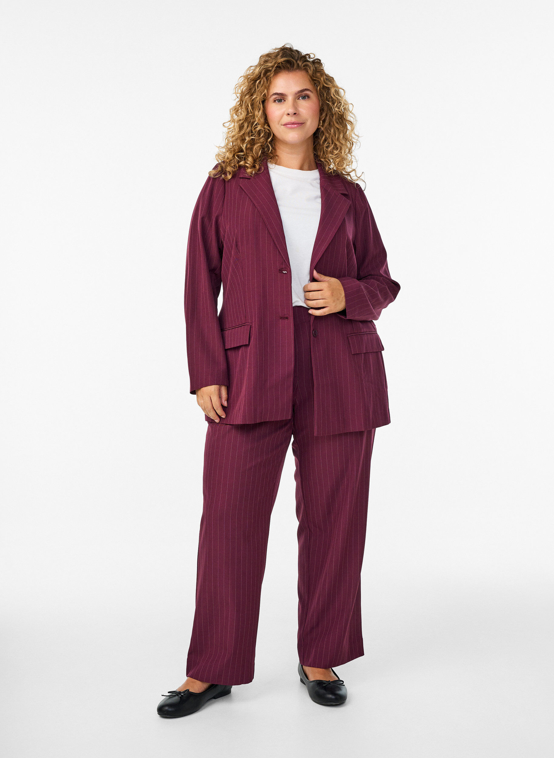 Zizzifashion FLASH - Blazer with pockets and slits, Red, Model image number 1