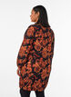 Short cotton dress with an elasticated hem and long sleeves, Black, Model image number 2