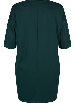 Mottled dress with 3/4-length sleeves and v-neck, Ponderosa Mel., Packshot image number 1