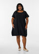 Short-sleeved cotton dress, Black, Model image number 1