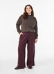 Knitted blouse with organic cotton and merino wool, Brown, Model image number 1