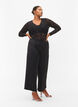 Wide leg satin trousers, Black, Model image number 0