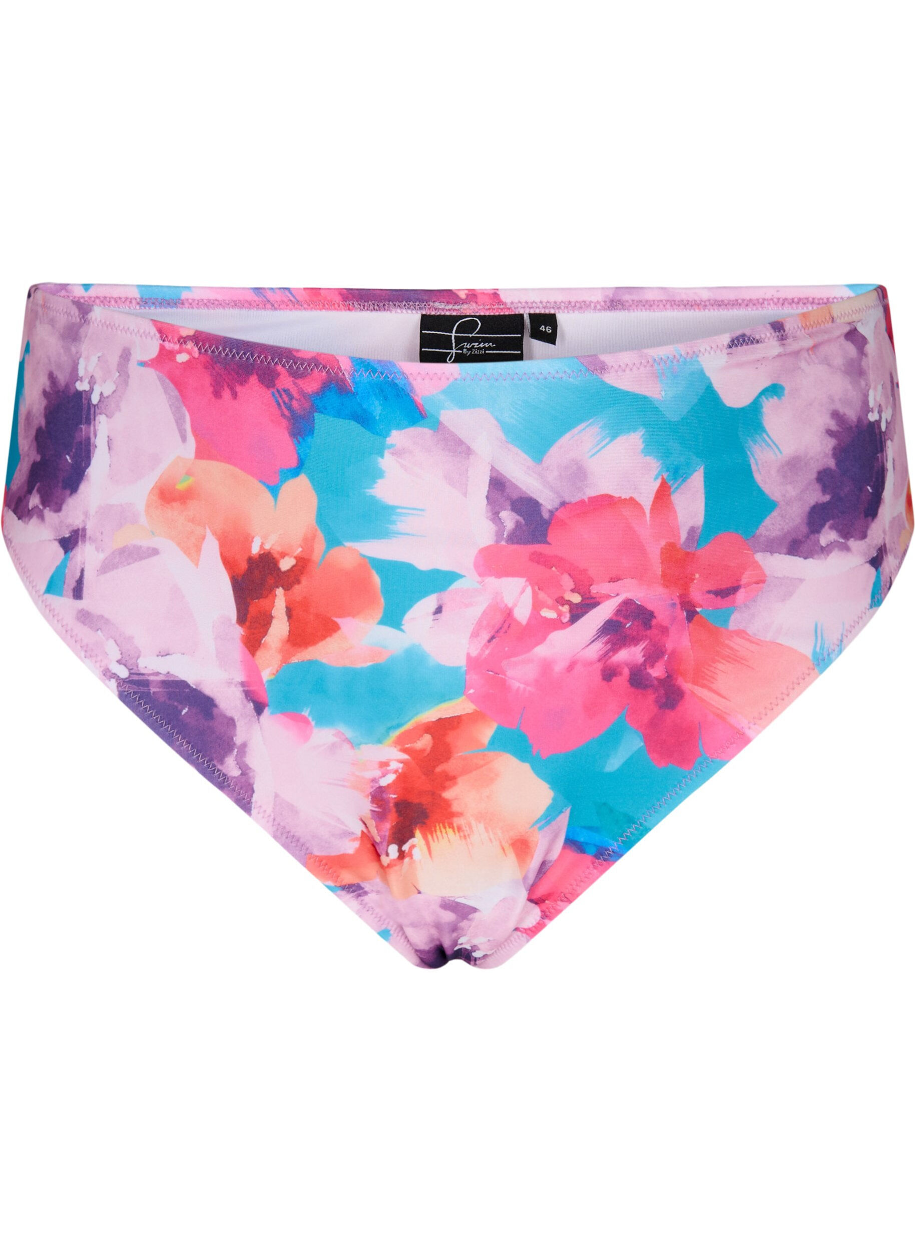 Bikini bottom with print and high waist