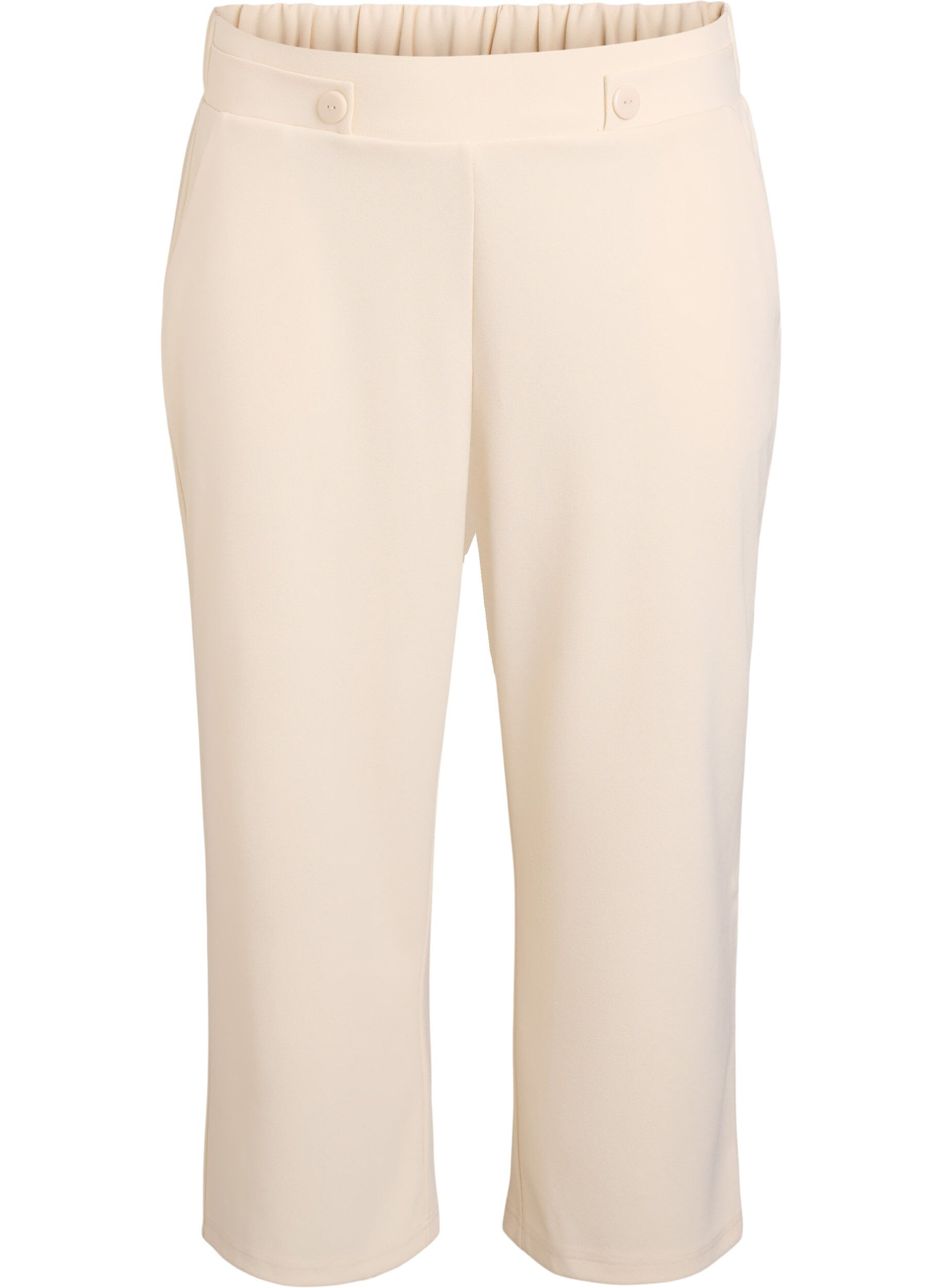 Zizzifashion Ankle length trousers with loose fit, Beige, Packshot image number 0