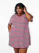 Long night t-shirt in organic cotton with stripes, Red, Model image number 0