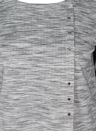 Mottled sweater with 3/4 sleeves and eyelets, Light Grey Melange, Packshot image number 2