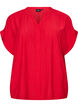 Viscose blouse with buttons and texture, Red, Packshot image number 0