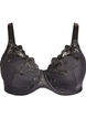 Padded underwire bra with embroidery, Black, Packshot image number 0
