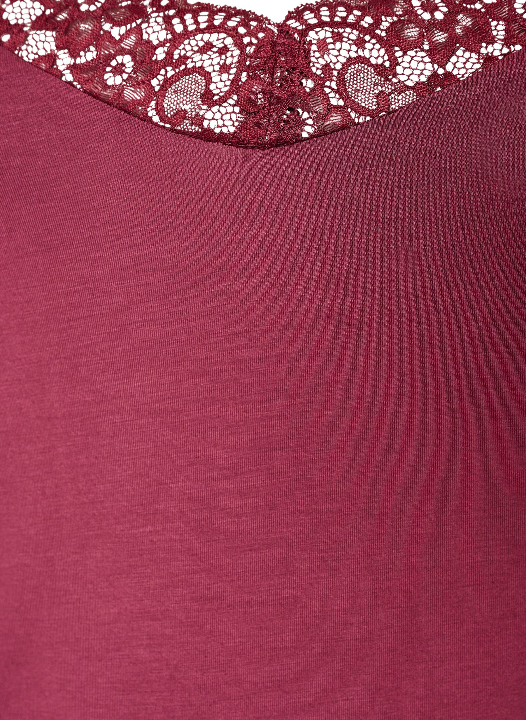 ZizzifashionViscose top with lace edge, Red, Packshot image number 2
