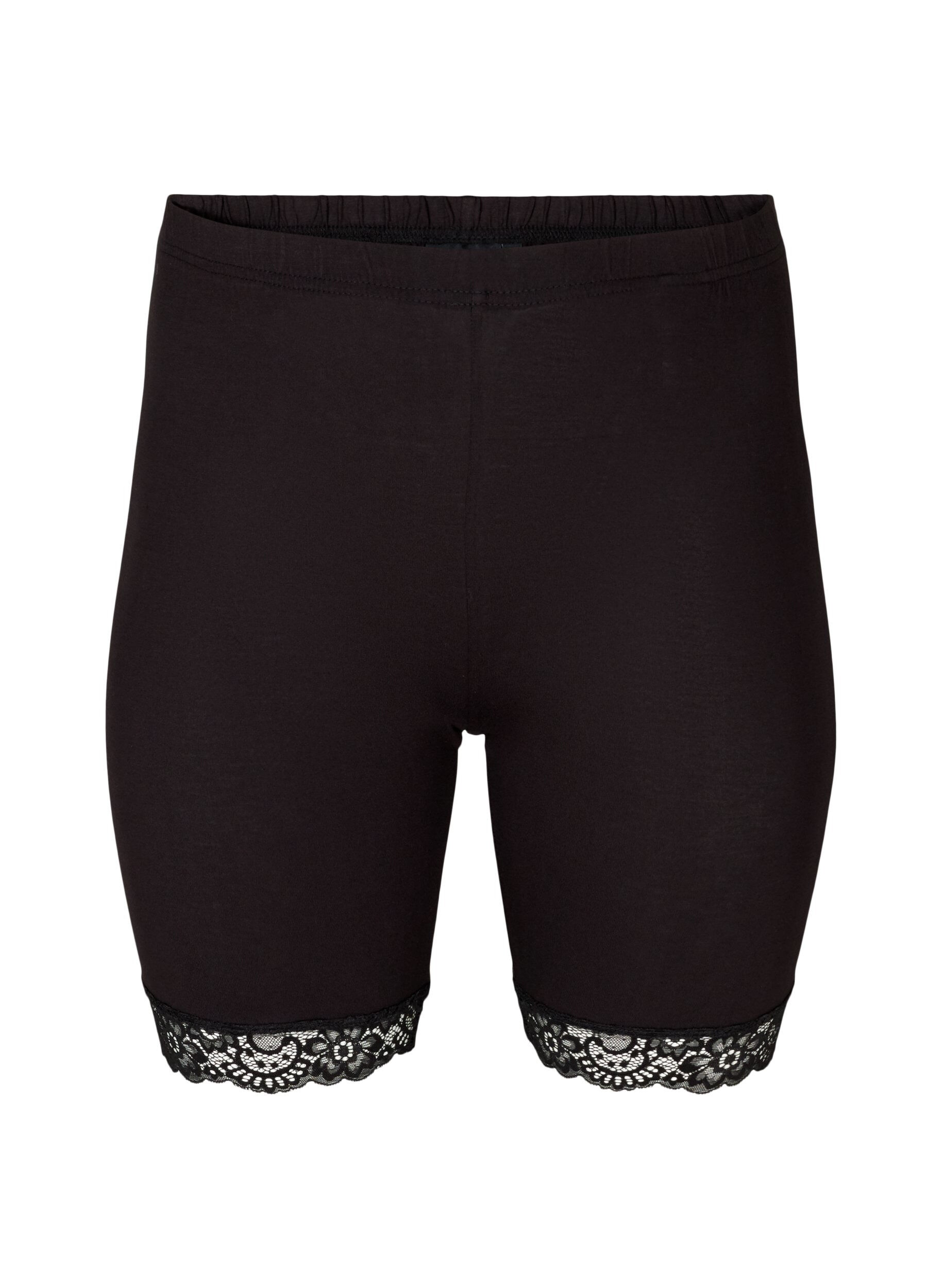 ZizzifashionCycling shorts with lace trim, Black, Packshot image number 0