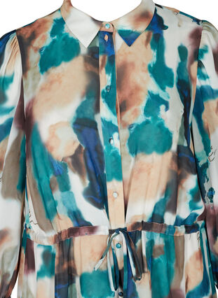 Printed midi dress with adjustable waist, Reflecting Pond, Packshot image number 2