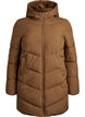 Mid-length puffer jacket with hood, Brown, Packshot image number 0